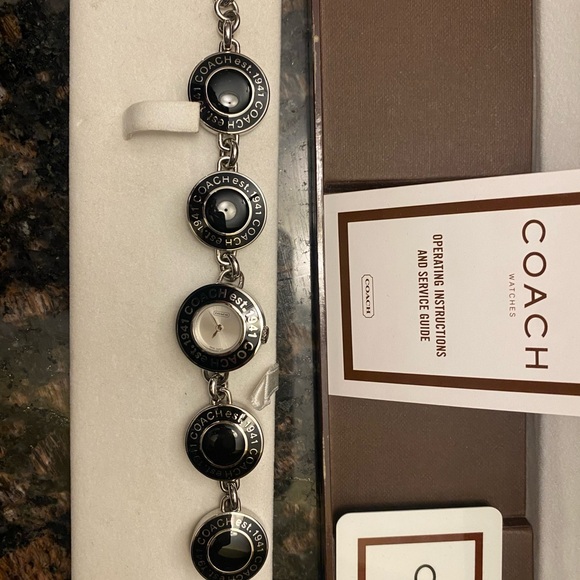 Coach women’s Black and White Circular Charm Bracelet - Picture 5 of 10
